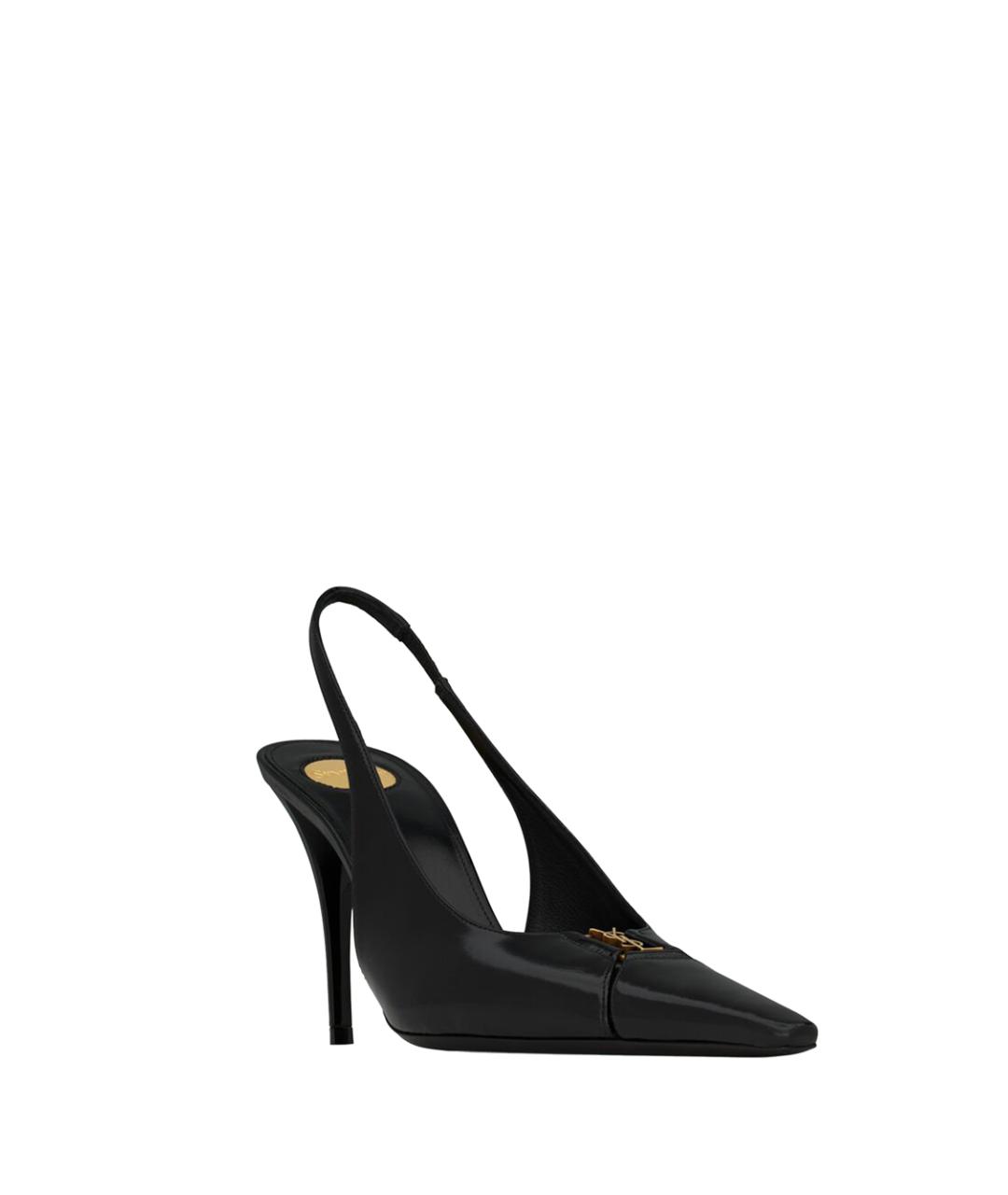 SAINT LAURENT Черные кожаные туфли, фото 2