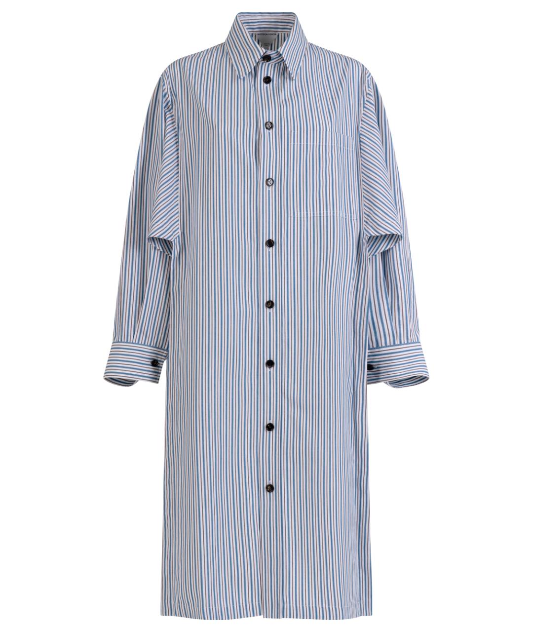 BOTTEGA VENETA Голубое хлопковое повседневное платье, фото 1