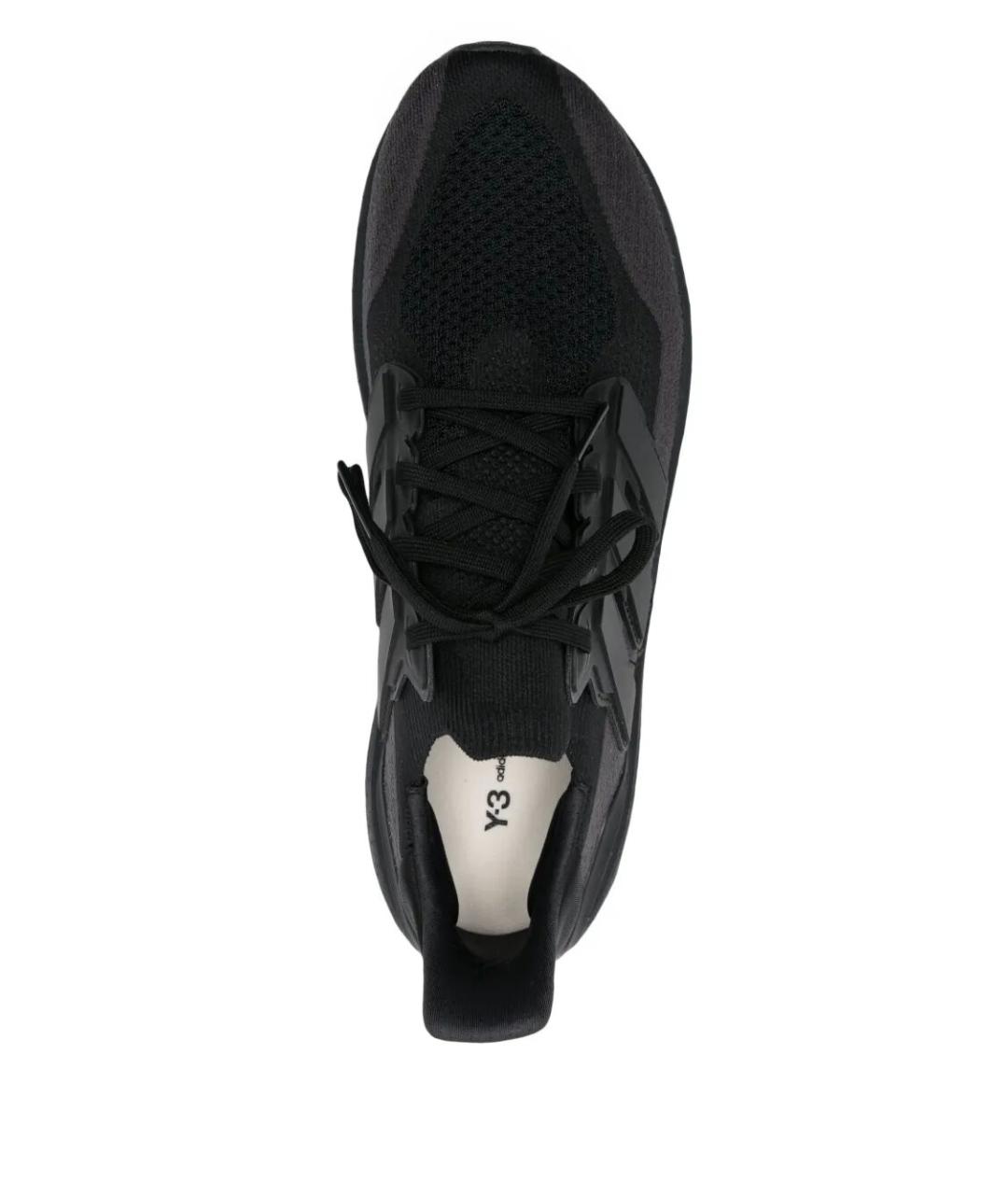 Y-3 Черные синтетические низкие кроссовки / кеды, фото 4