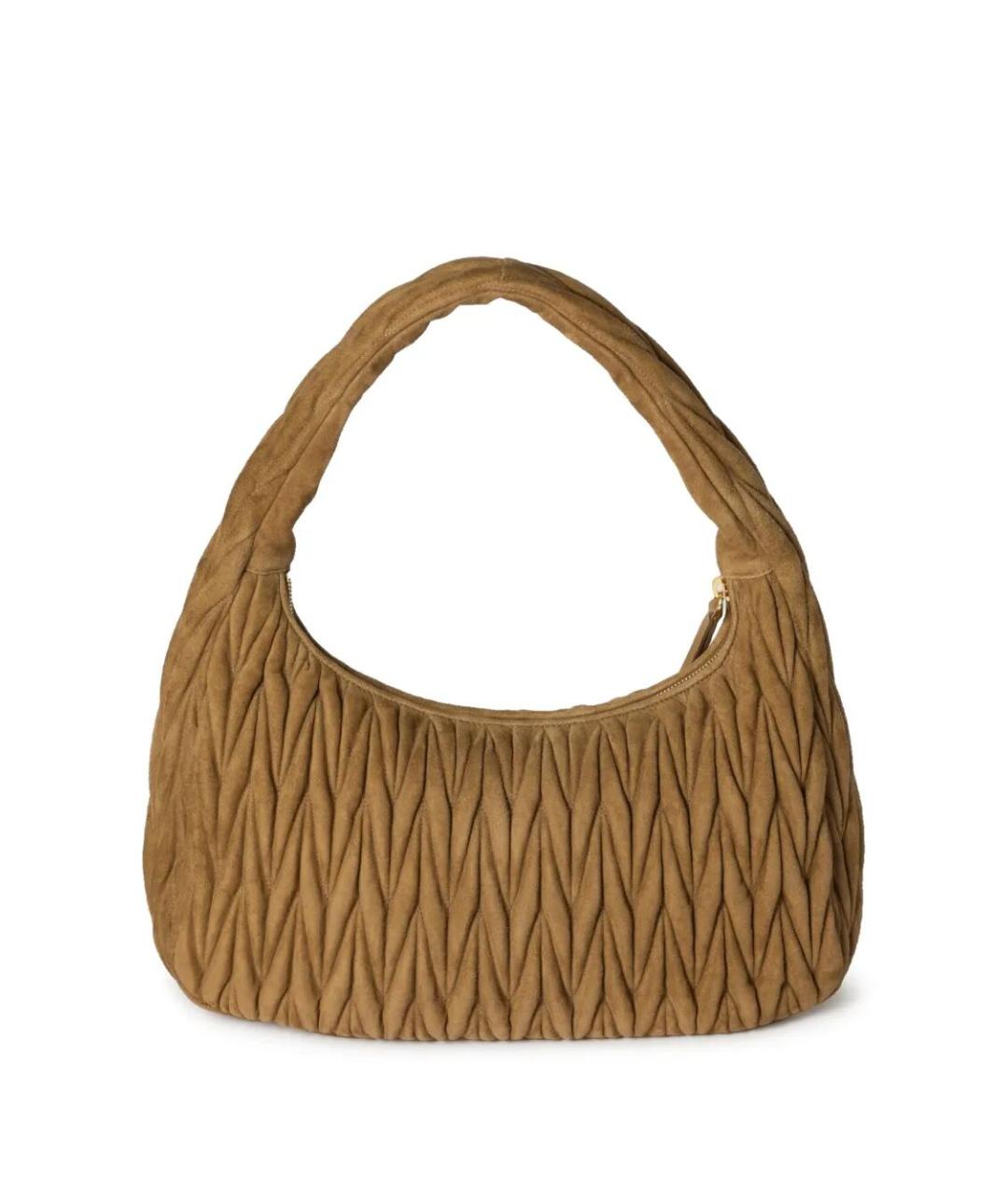 MIU MIU Хаки замшевая сумка через плечо, фото 4