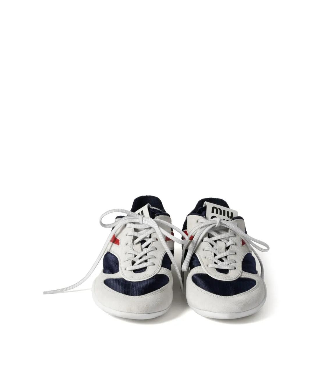MIU MIU Темно-синие текстильные кроссовки, фото 4