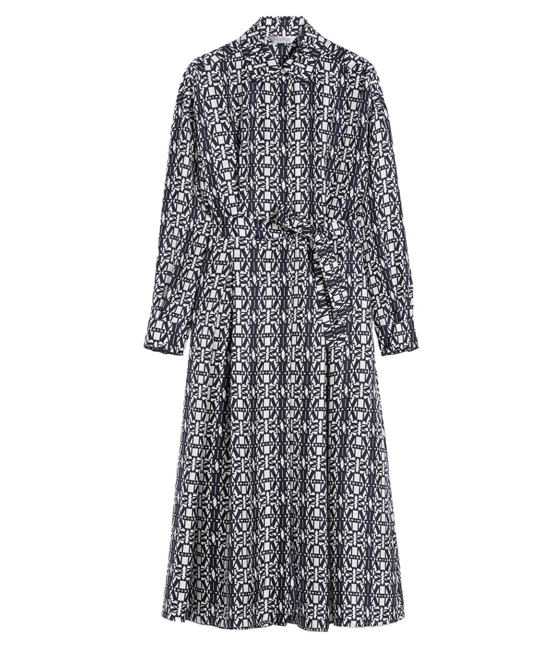 MAX MARA Синее шелковое повседневное платье, фото 1