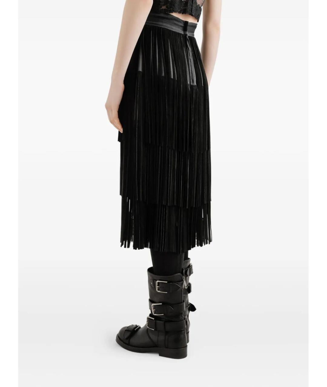 DOLCE&GABBANA Черная шелковая юбка миди, фото 5