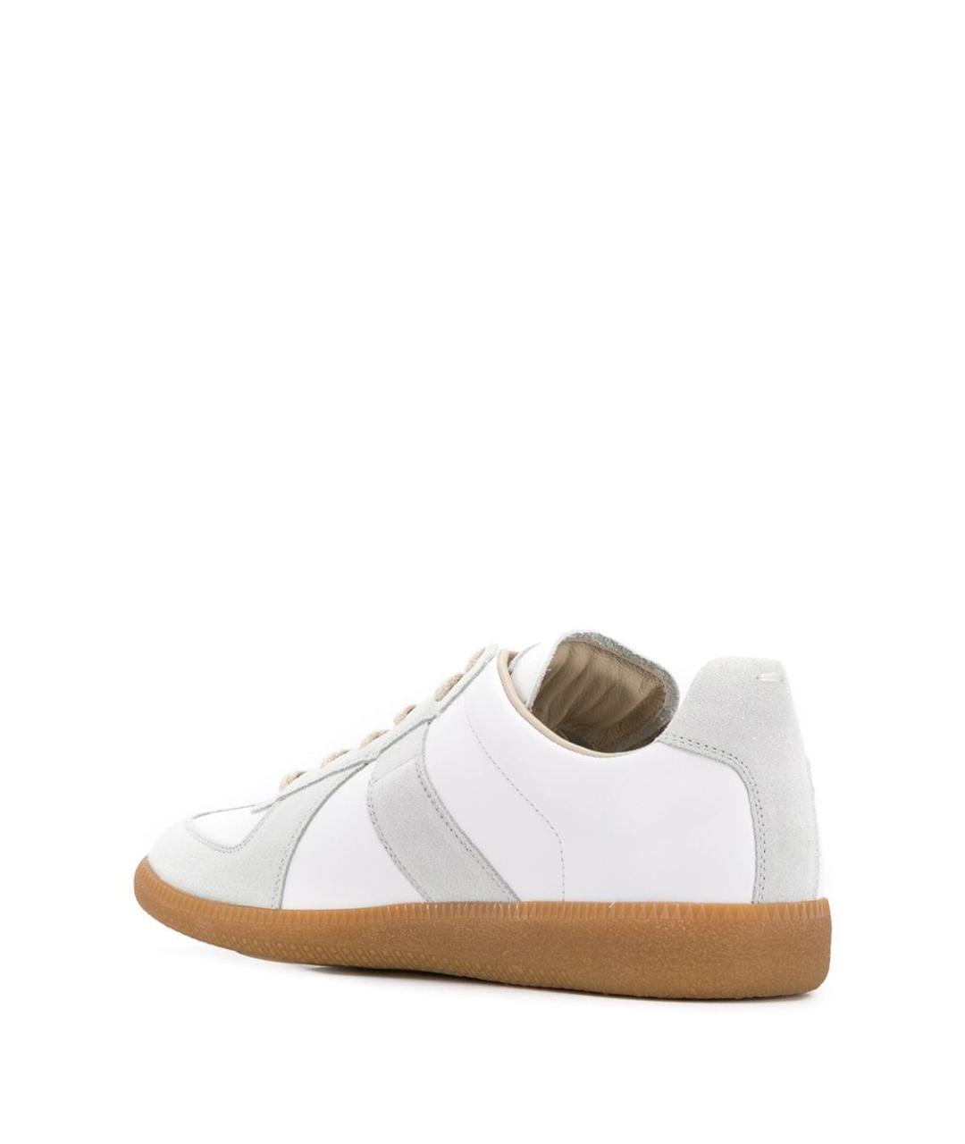 MAISON MARGIELA Белые кожаные низкие кроссовки / кеды, фото 3