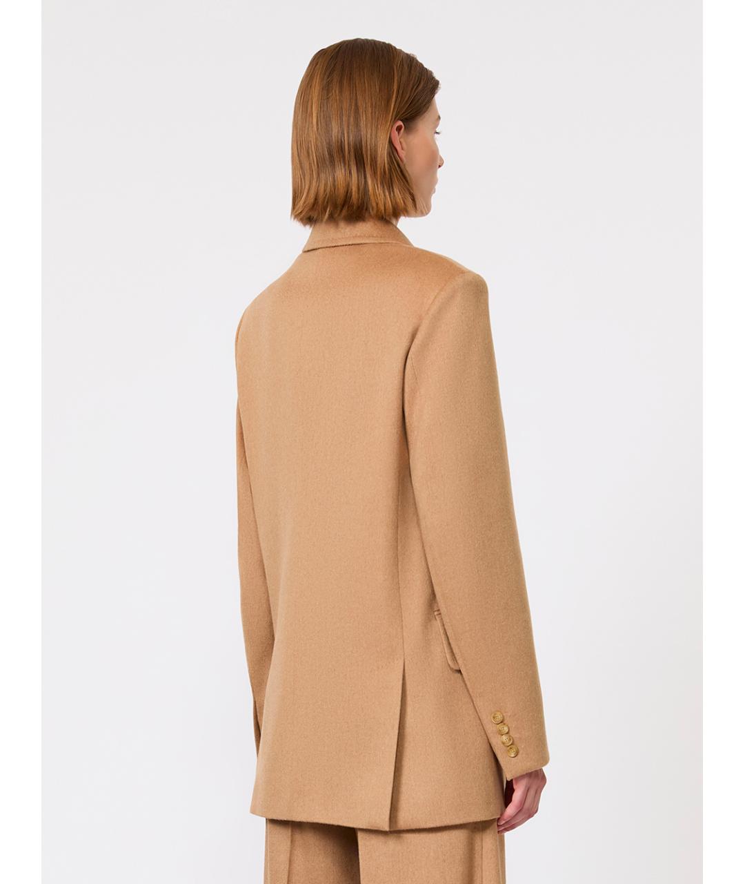 MAX MARA Бежевый шерстяной жакет/пиджак, фото 3