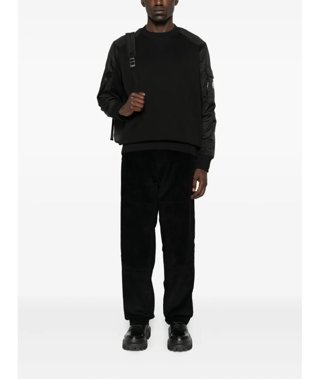 MONCLER Черные хлопковые повседневные брюки, фото 3