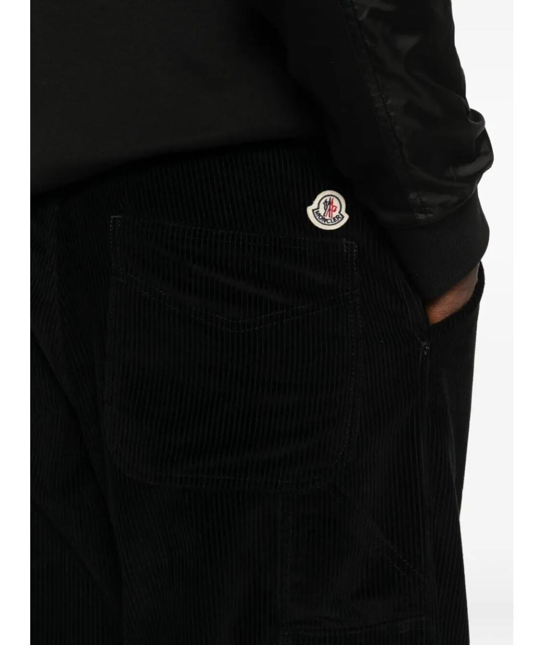 MONCLER Черные хлопковые повседневные брюки, фото 4