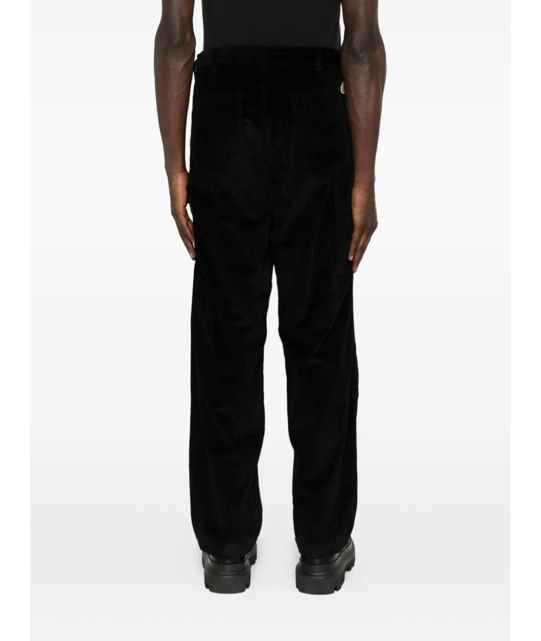 MONCLER Черные хлопковые повседневные брюки, фото 2