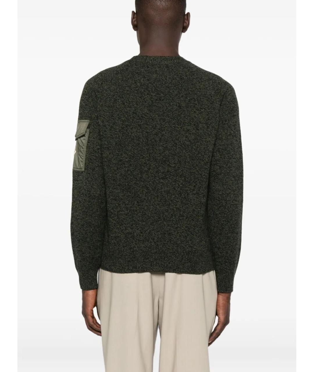 MONCLER Зеленый шерстяной джемпер / свитер, фото 3