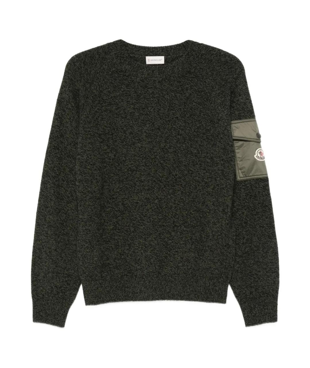 MONCLER Зеленый шерстяной джемпер / свитер, фото 1