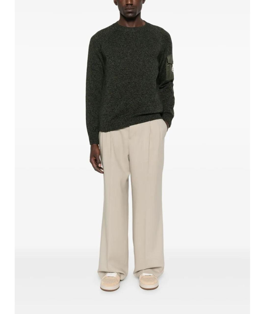 MONCLER Зеленый шерстяной джемпер / свитер, фото 5