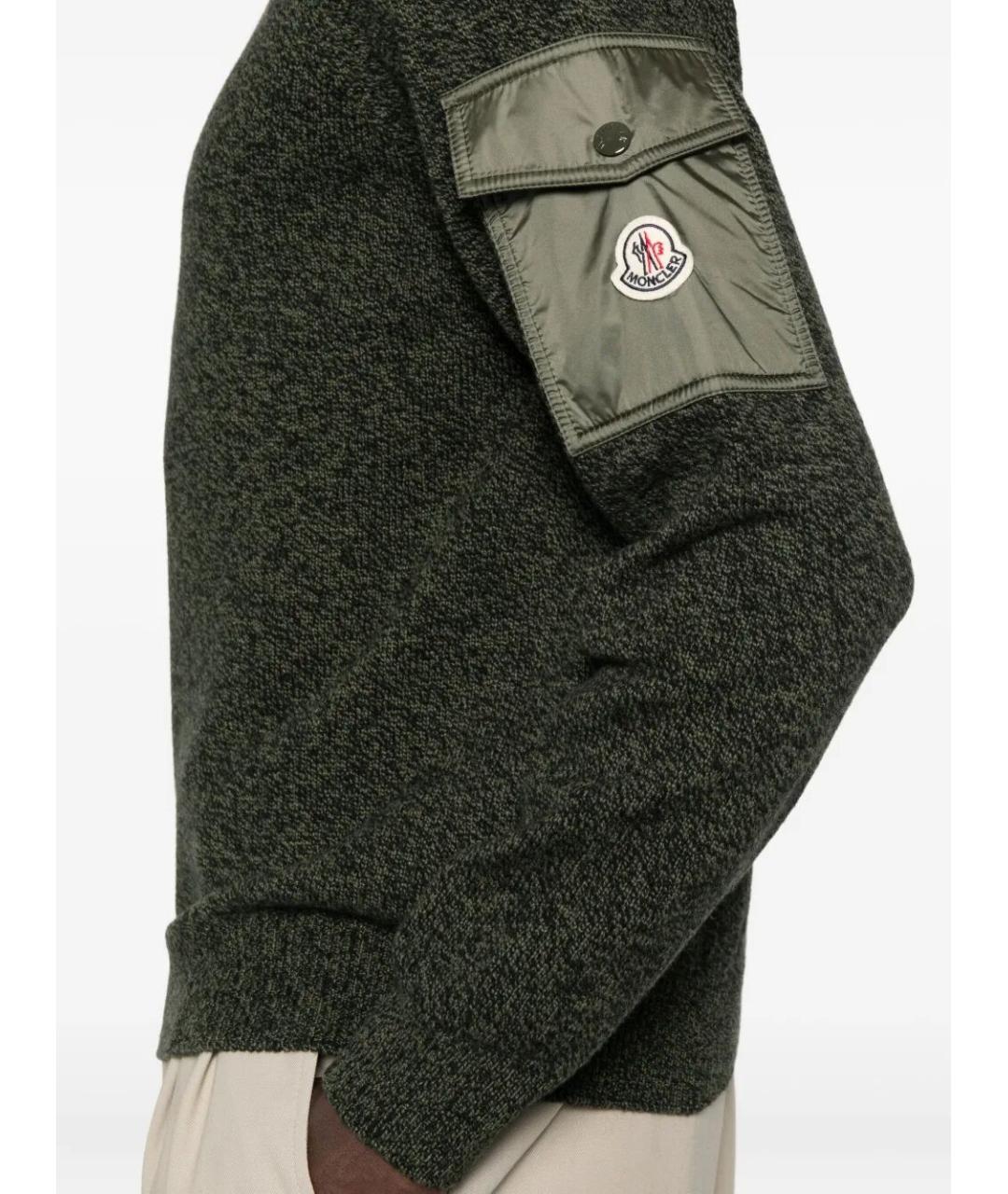 MONCLER Зеленый шерстяной джемпер / свитер, фото 4