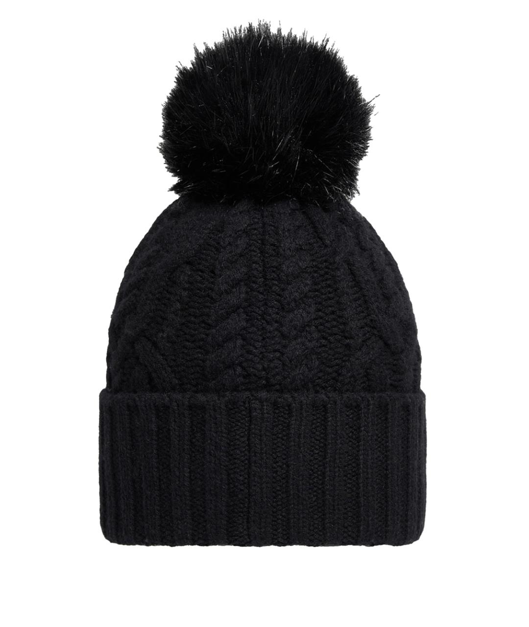 MONCLER Черная шерстяная шапка, фото 2