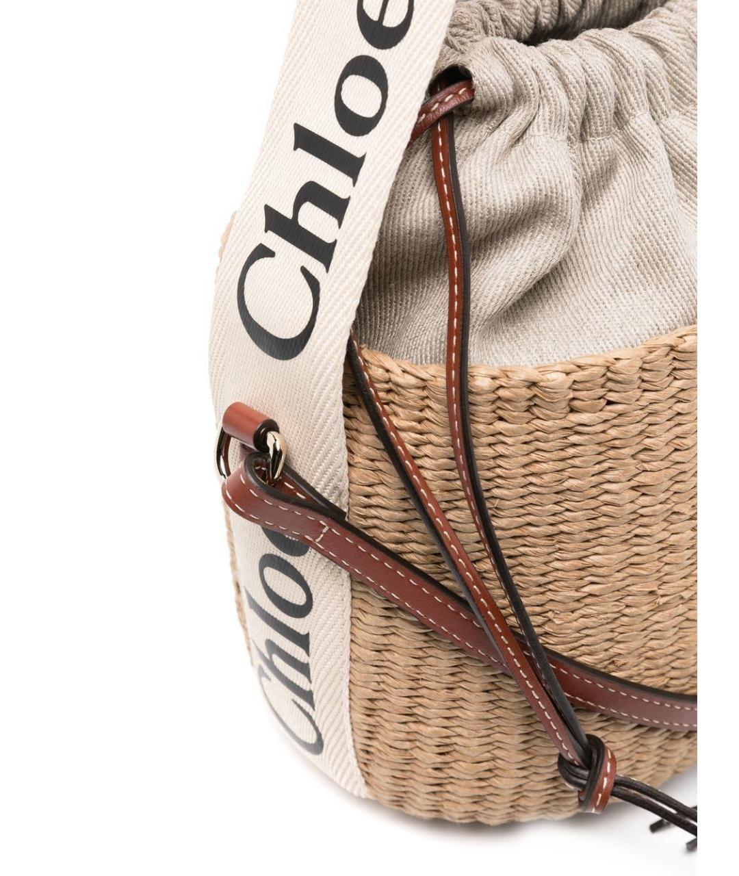 CHLOE Бежевая пелетеная сумка через плечо, фото 7