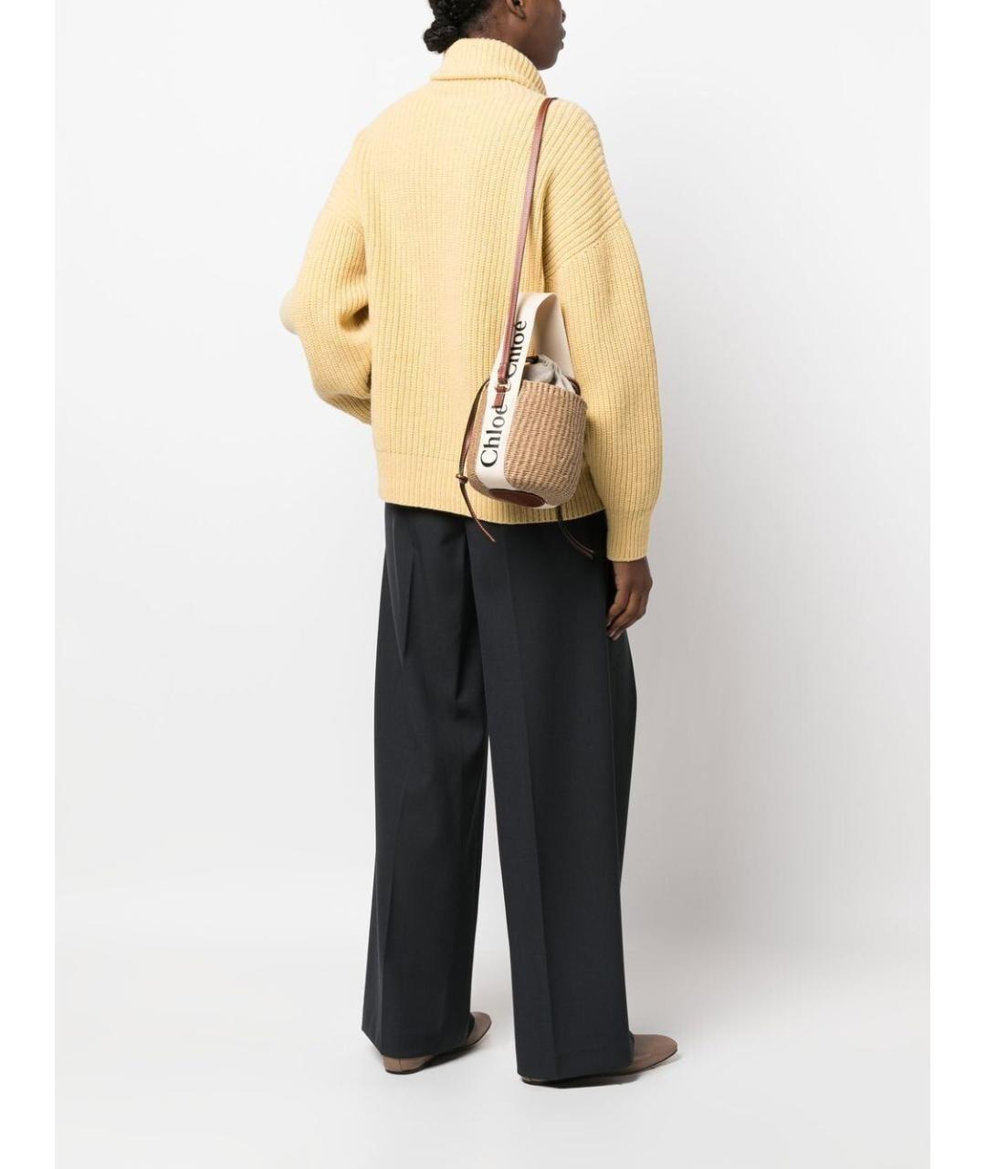 CHLOE Бежевая пелетеная сумка через плечо, фото 6