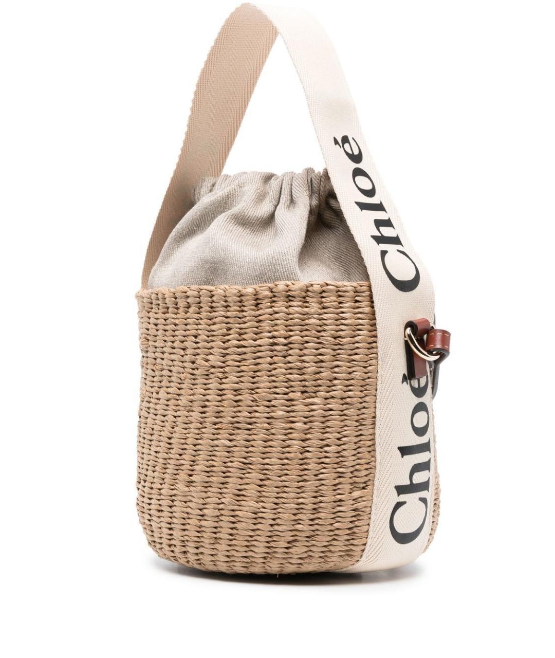 CHLOE Бежевая пелетеная сумка через плечо, фото 5