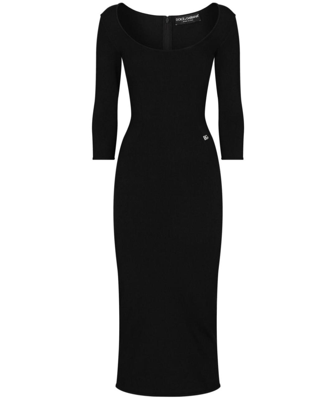 DOLCE&GABBANA Черное вискозное повседневное платье, фото 1