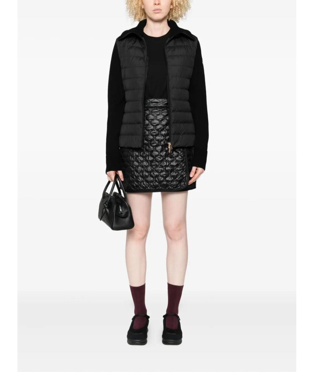 MONCLER Черная полиэстеровая куртка, фото 4