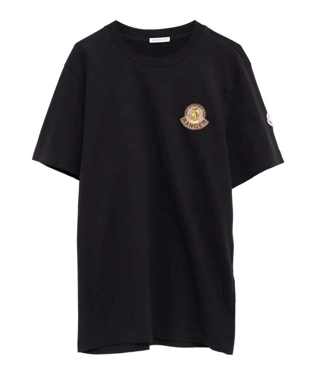 MONCLER Черная хлопковая футболка, фото 1