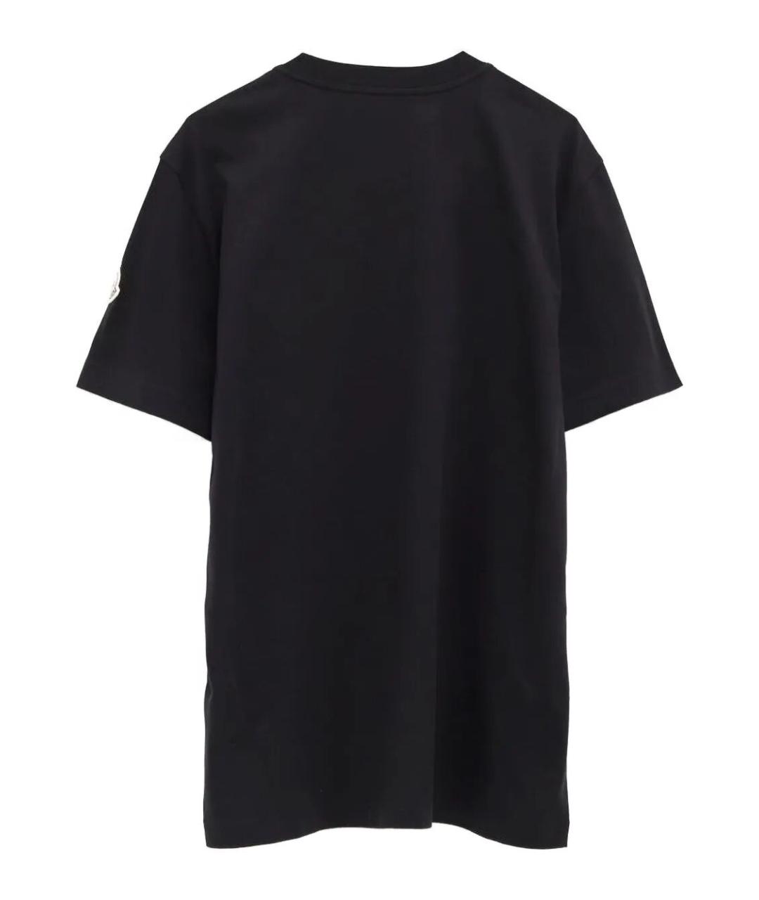 MONCLER Черная хлопковая футболка, фото 2