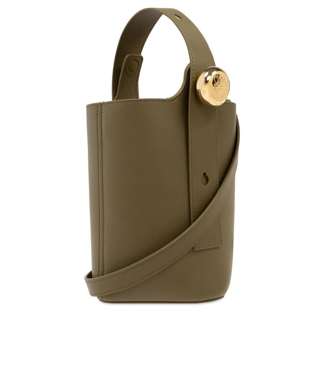 LOEWE Зеленая кожаная сумка тоут, фото 6