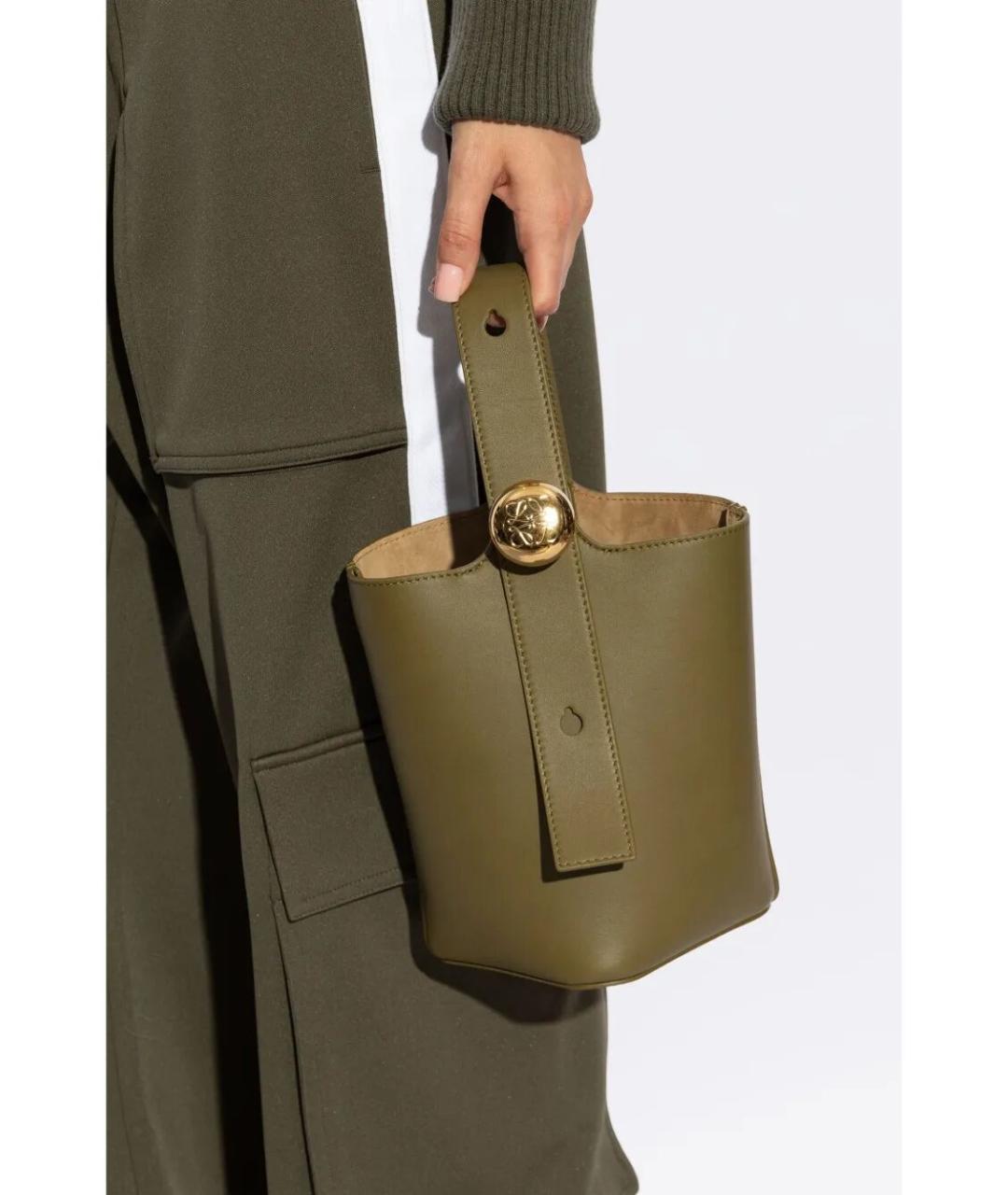 LOEWE Зеленая кожаная сумка тоут, фото 2