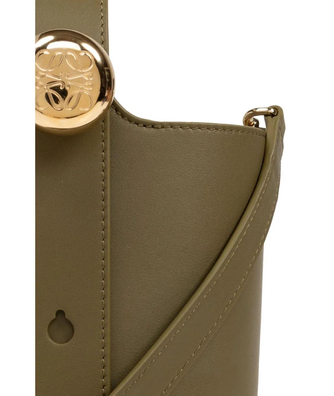 LOEWE Зеленая кожаная сумка тоут, фото 4