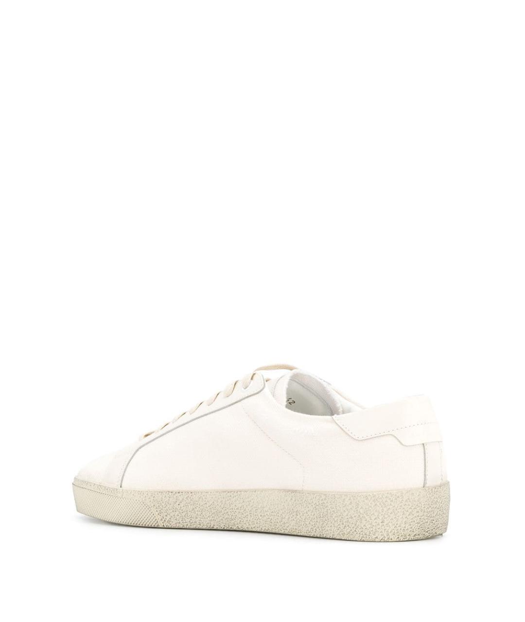 SAINT LAURENT Белые текстильные низкие кроссовки / кеды, фото 3