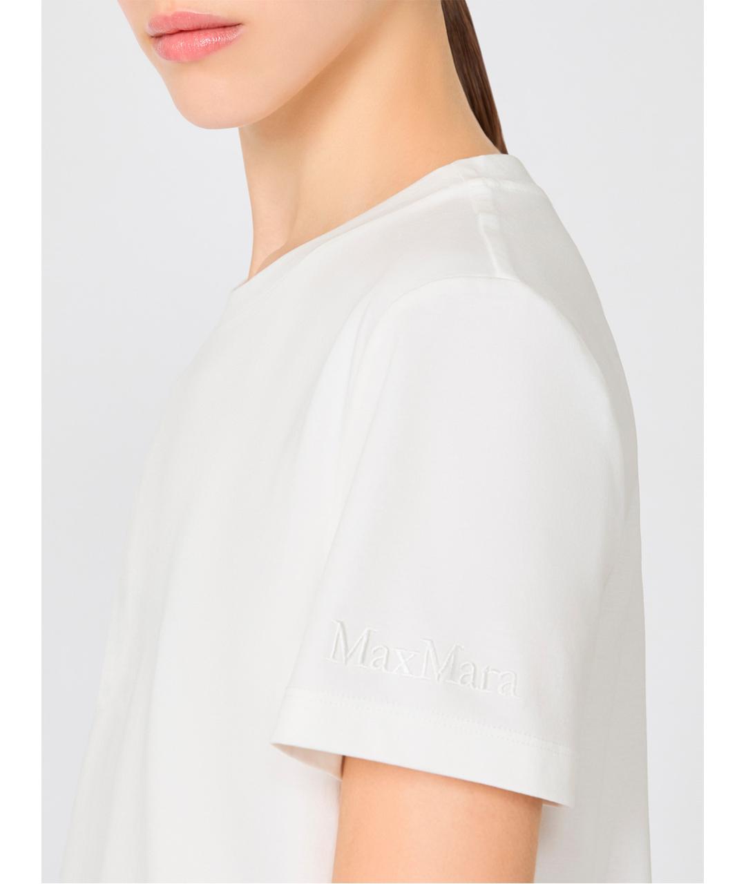 MAX MARA Белая хлопковая футболка, фото 3