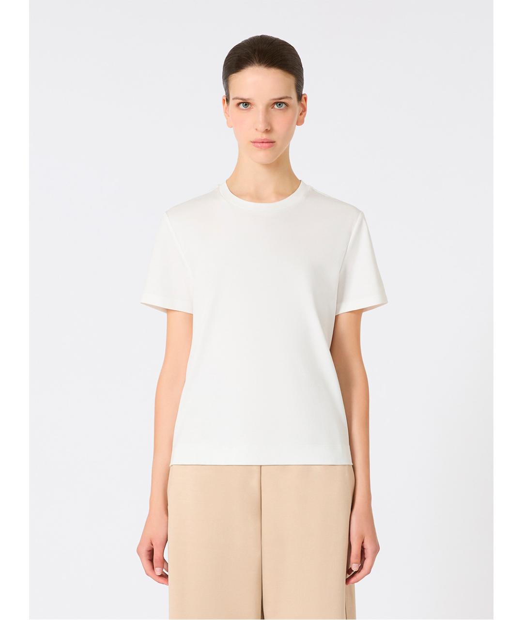 MAX MARA Белая хлопковая футболка, фото 2