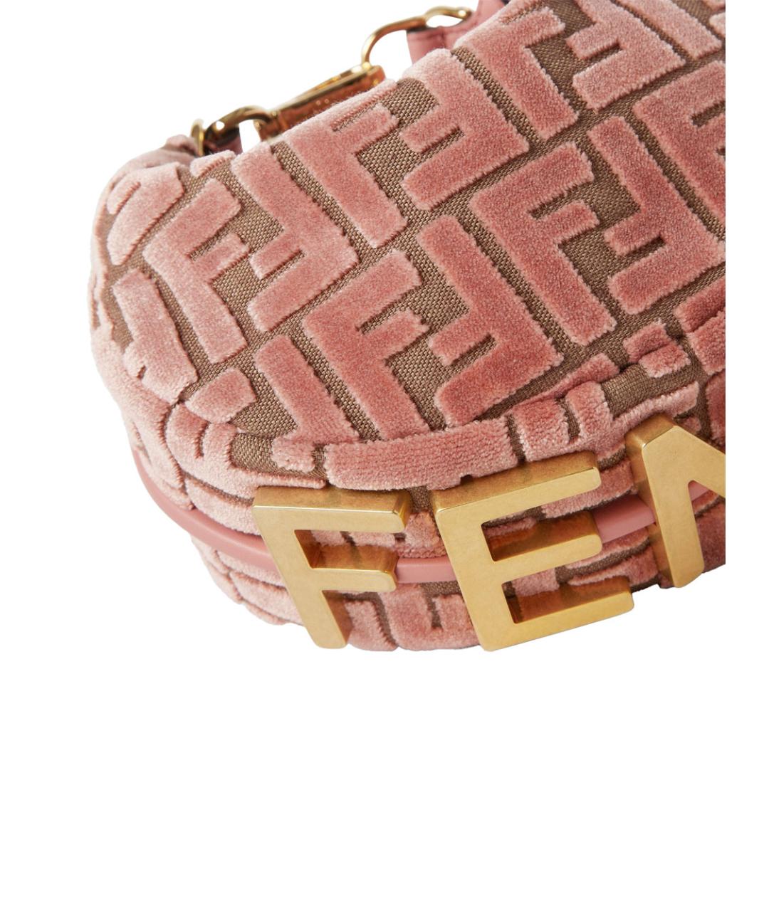 FENDI Розовая жаккардовая сумка тоут, фото 4