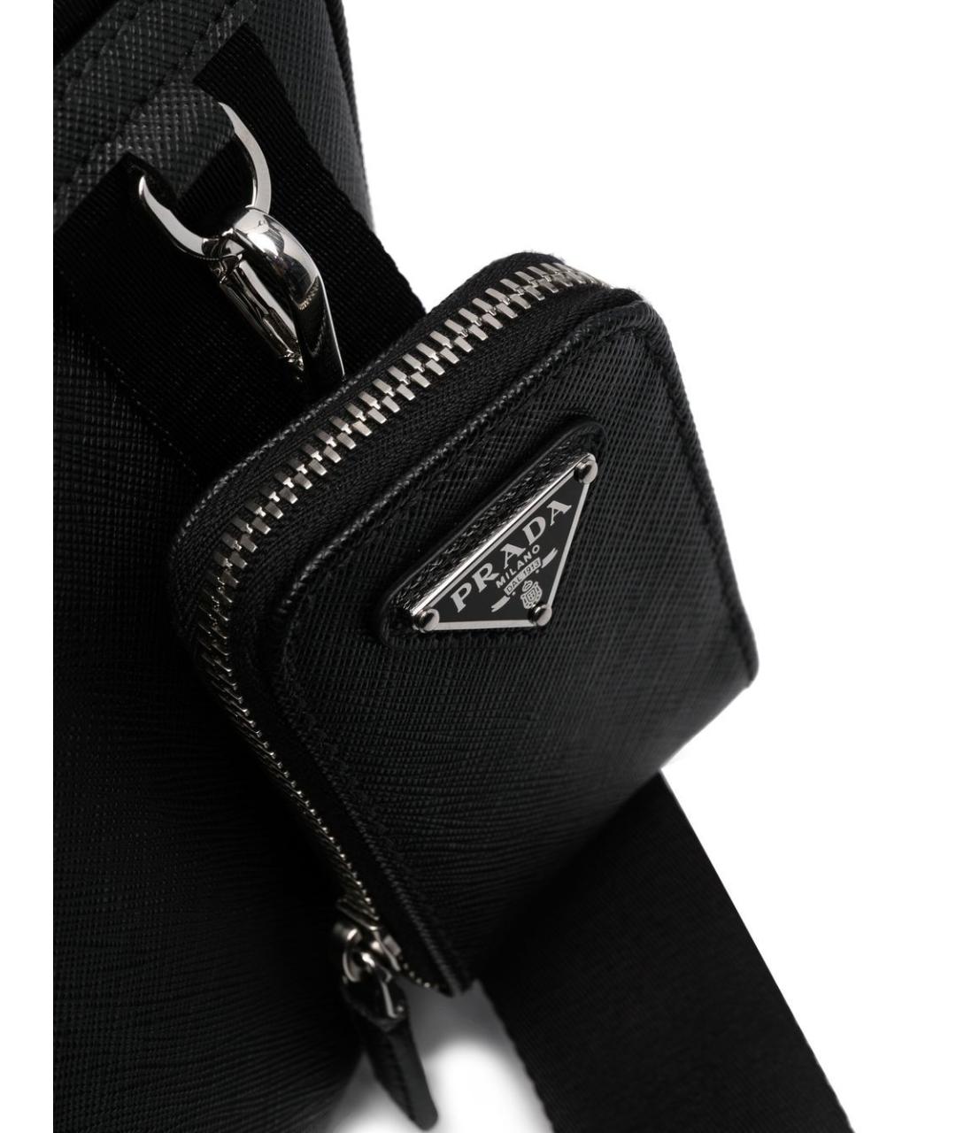 PRADA Черная кожаная сумка на плечо, фото 5
