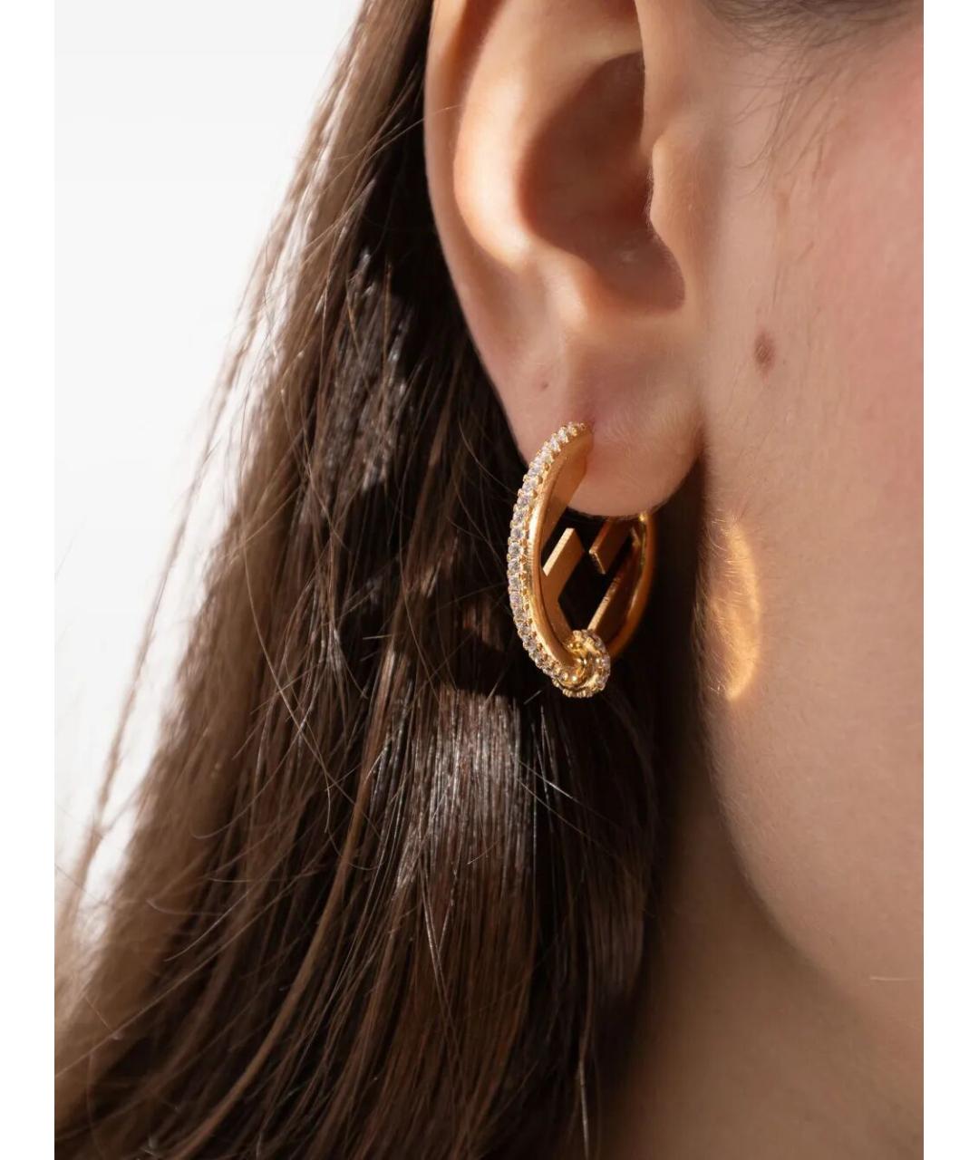 FENDI Золотые серьги, фото 2