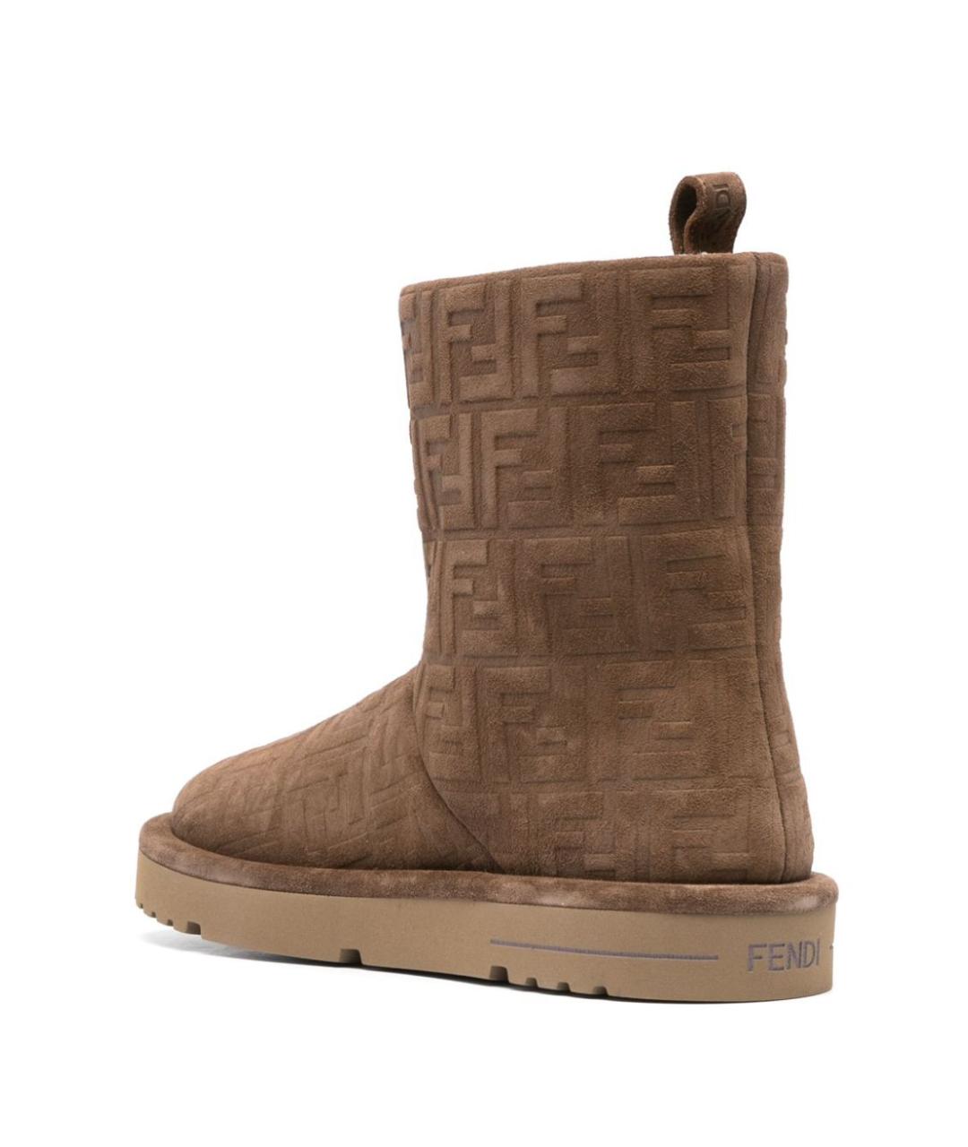 FENDI Коричневые замшевые ботинки, фото 3