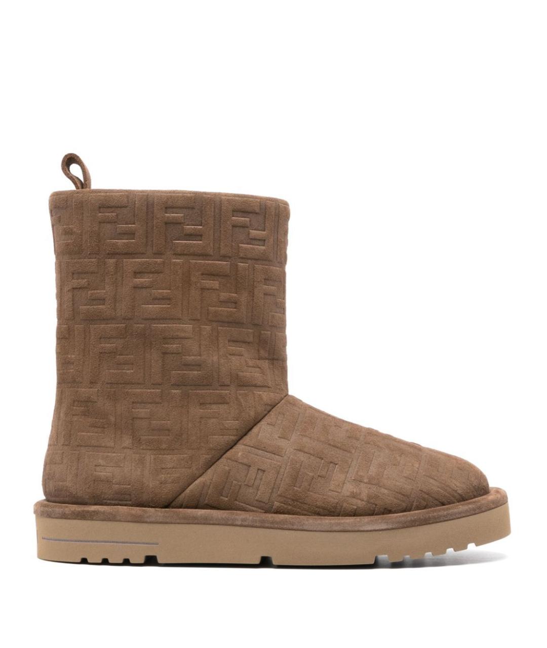 FENDI Коричневые замшевые ботинки, фото 1