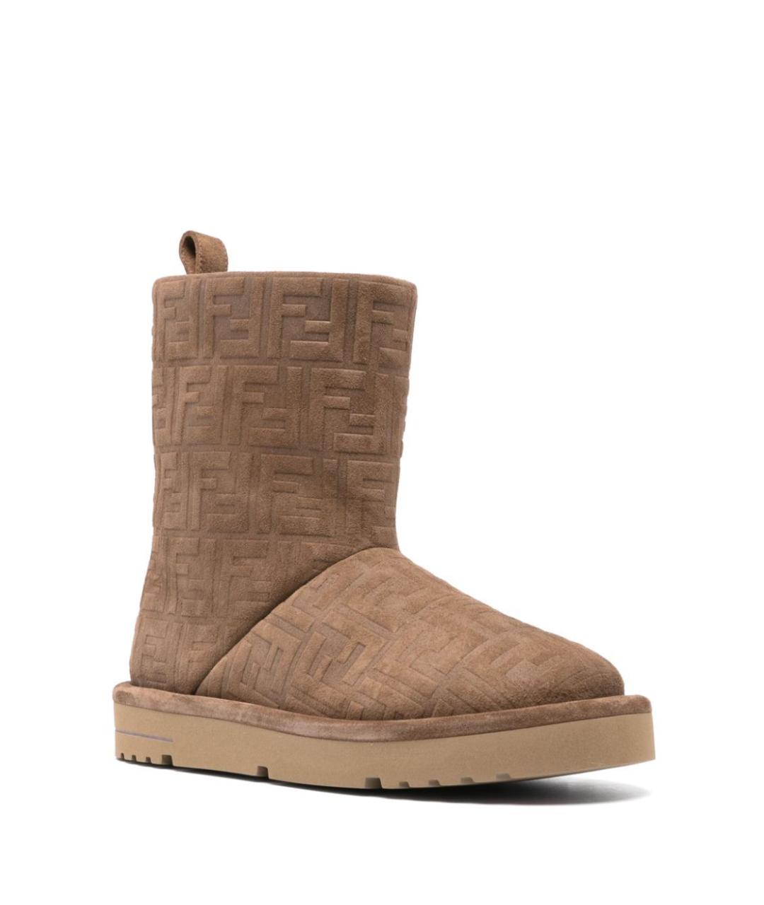 FENDI Коричневые замшевые ботинки, фото 2