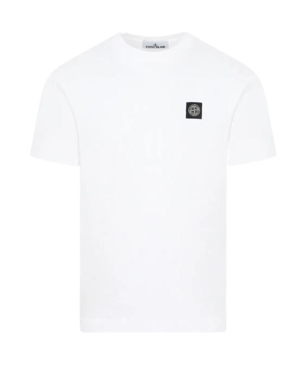 STONE ISLAND Белая хлопковая футболка, фото 1