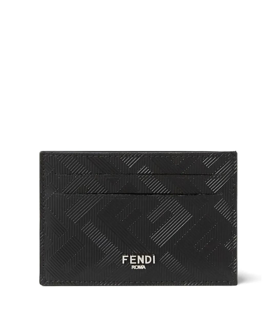 FENDI Черный кожаный кардхолдер, фото 1