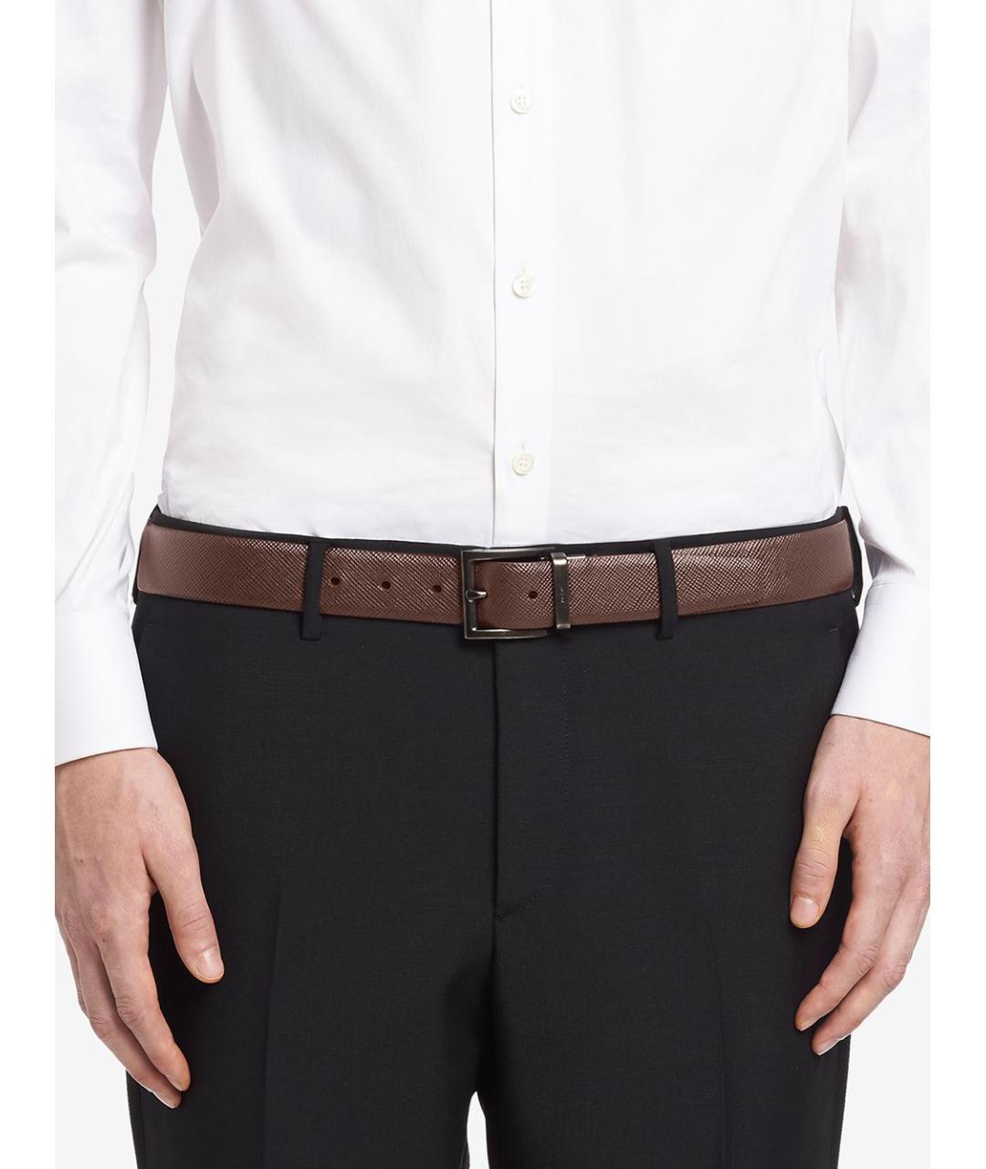 PRADA Черный кожаный ремень, фото 3