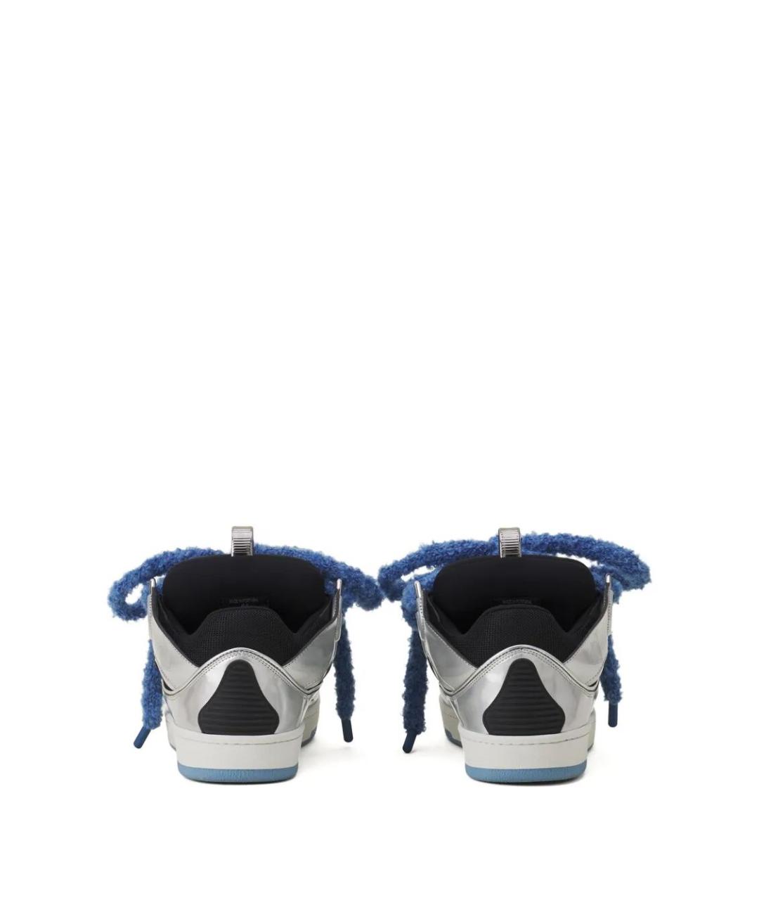 LANVIN Серебряные синтетические низкие кроссовки / кеды, фото 4