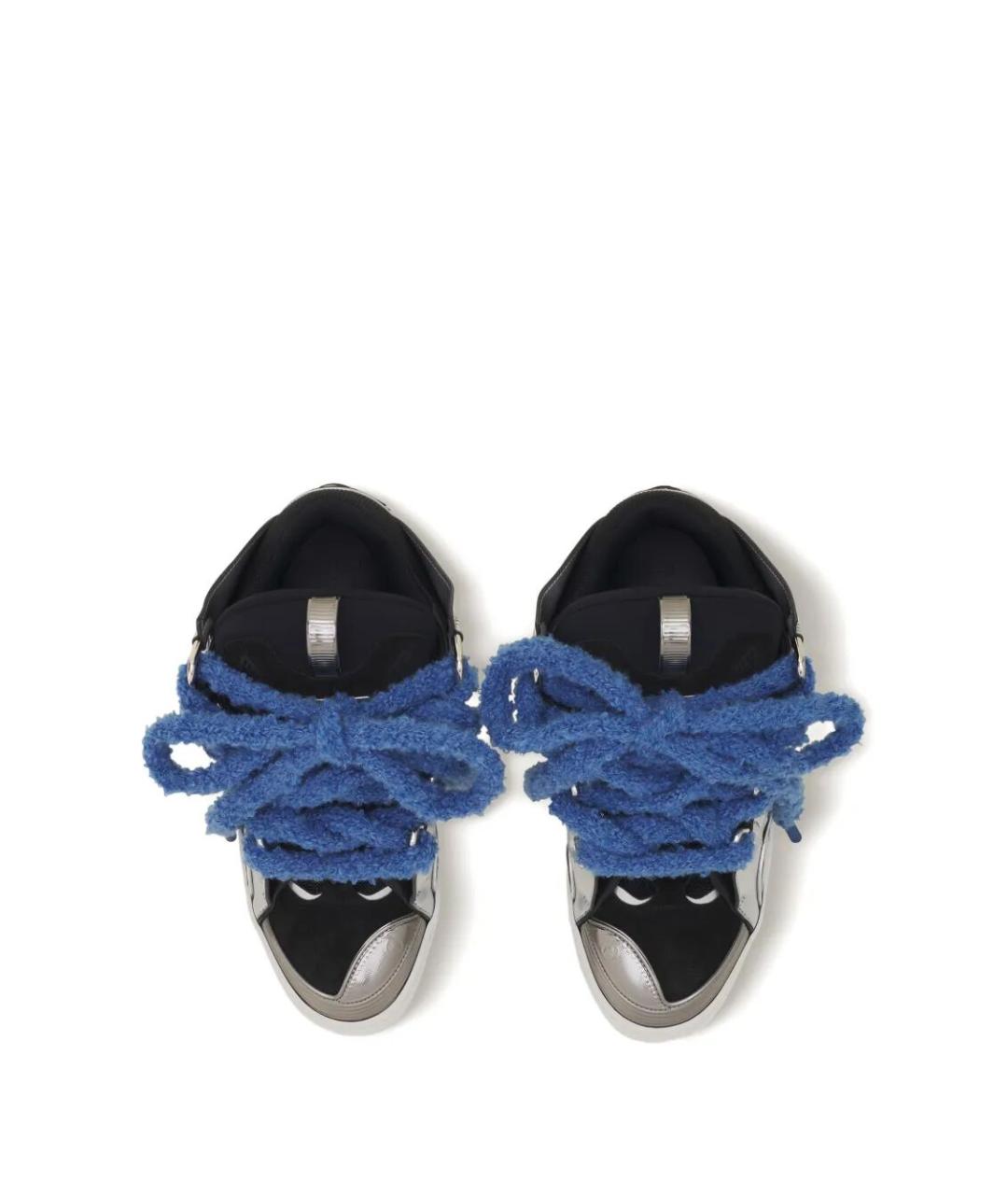 LANVIN Серебряные синтетические низкие кроссовки / кеды, фото 3