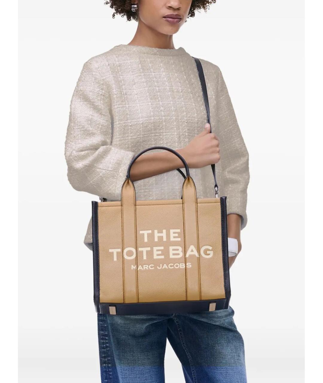 MARC JACOBS Бежевая кожаная сумка тоут, фото 2