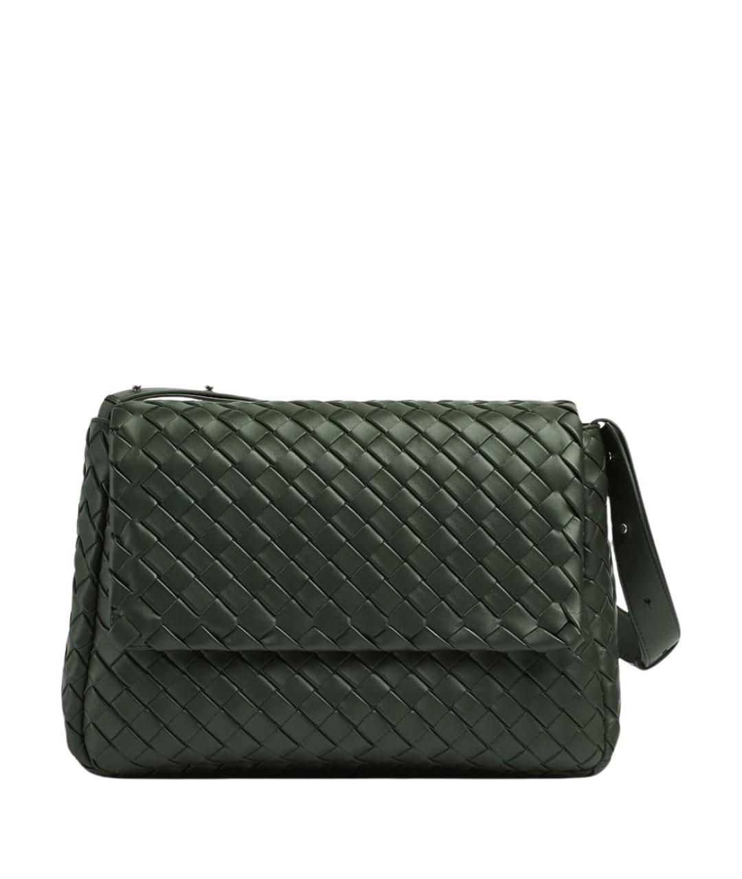 BOTTEGA VENETA Зеленая кожаная сумка на плечо, фото 1