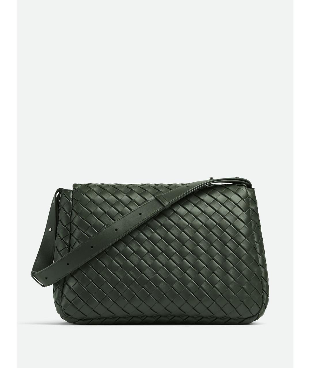 BOTTEGA VENETA Зеленая кожаная сумка на плечо, фото 2