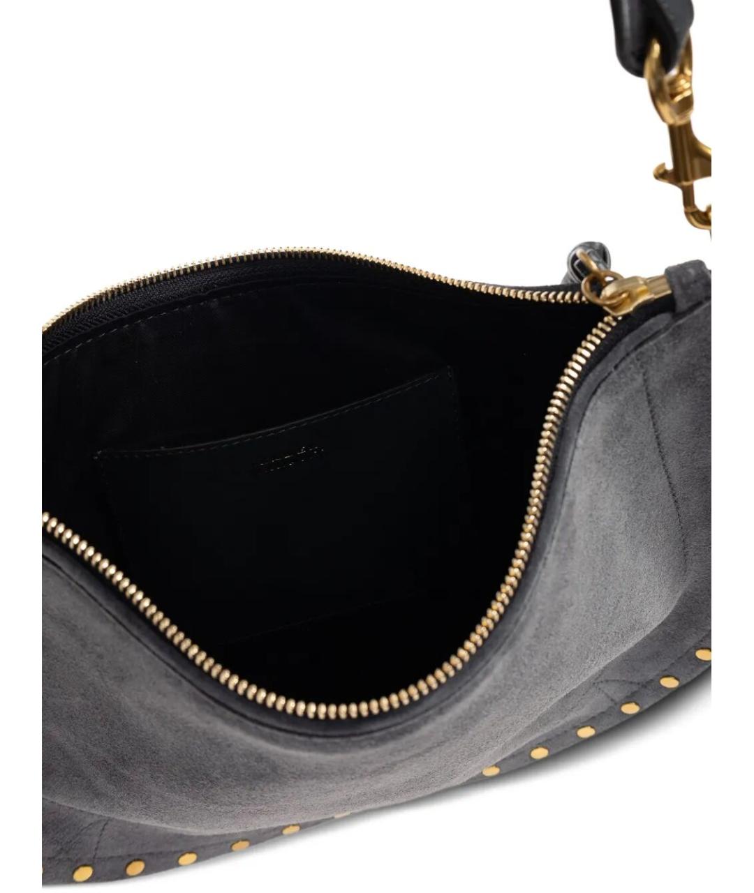 ISABEL MARANT Серая замшевая сумка через плечо, фото 4