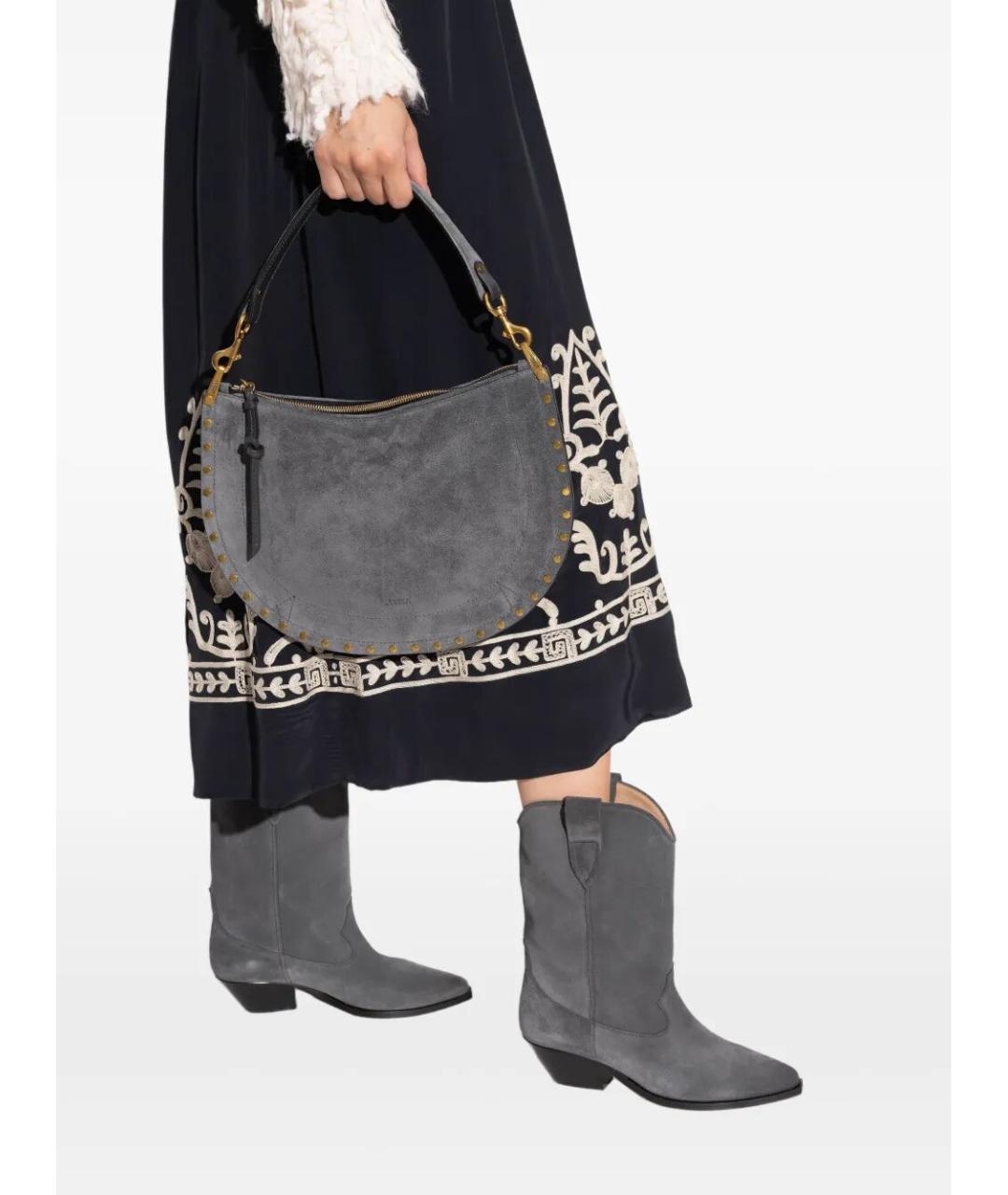 ISABEL MARANT Серая замшевая сумка через плечо, фото 2