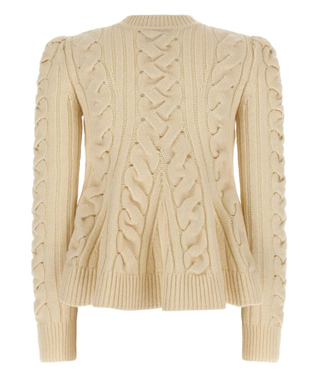 ALEXANDER MCQUEEN Бежевый шерстяной джемпер / свитер, фото 2