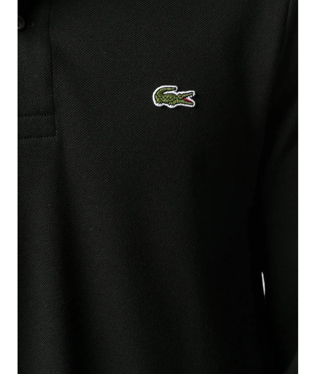 LACOSTE Черное хлопковое поло с длинным рукавом, фото 5