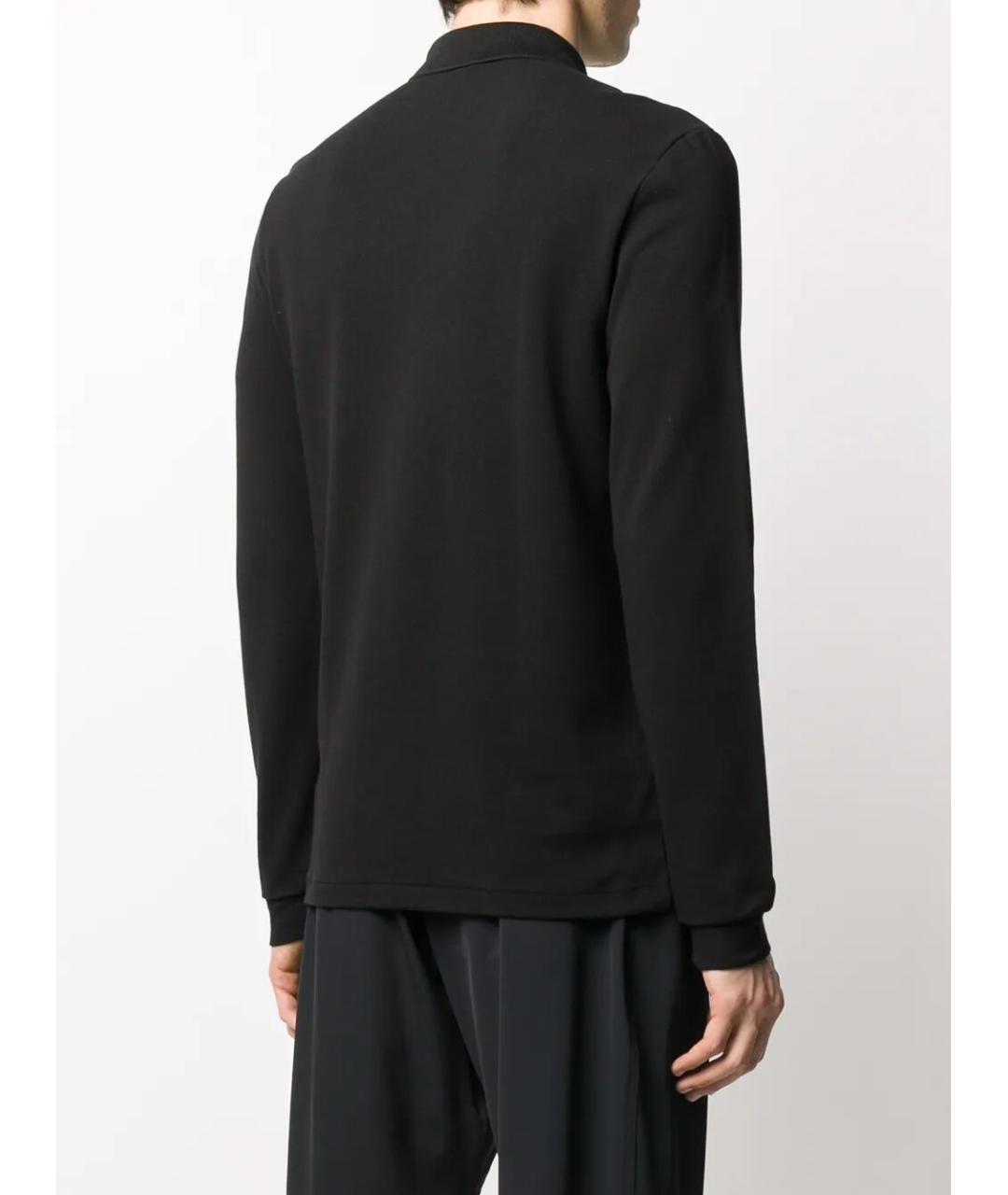 LACOSTE Черное хлопковое поло с длинным рукавом, фото 3