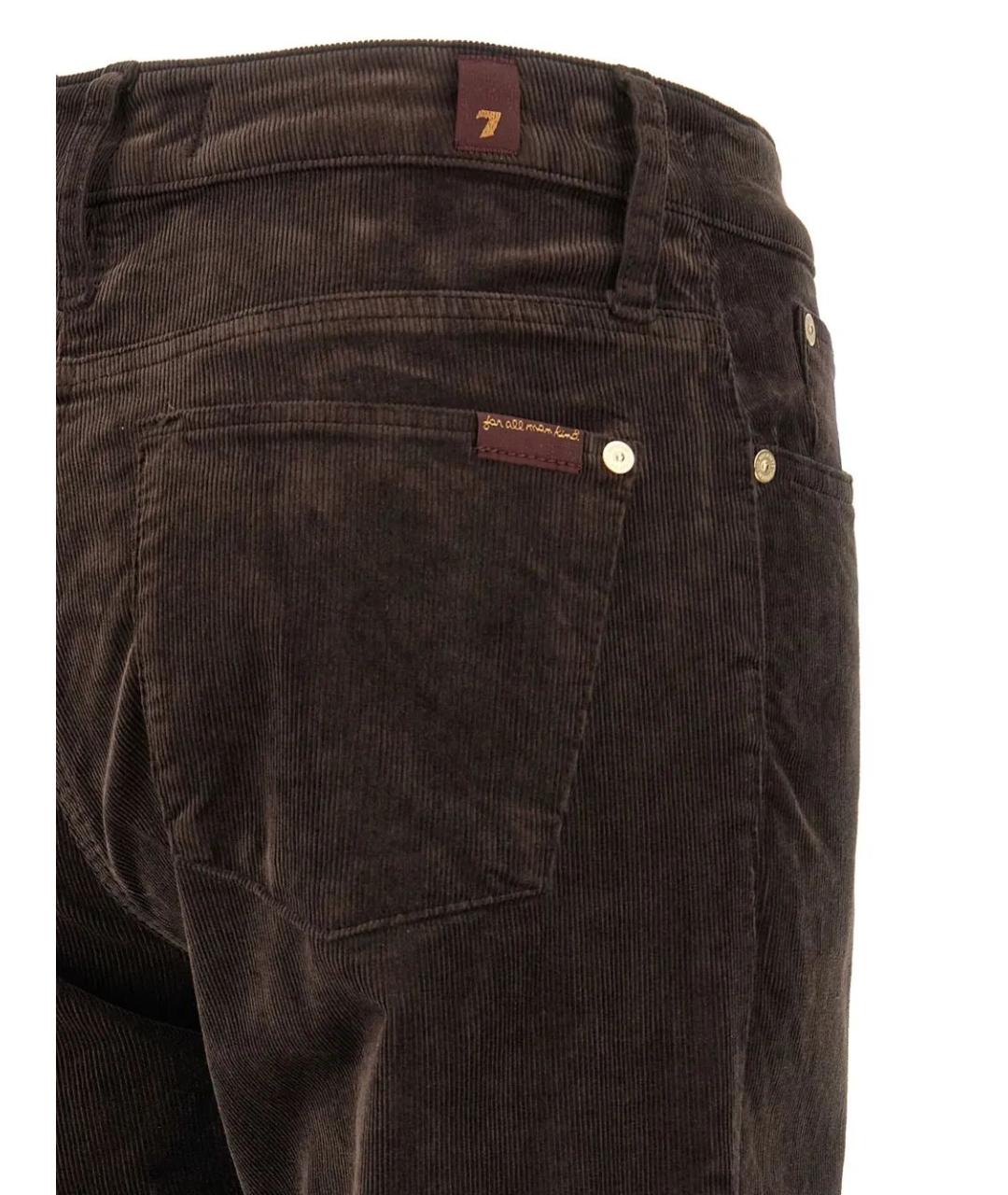 7 FOR ALL MANKIND Коричневые хлопковые прямые джинсы, фото 4
